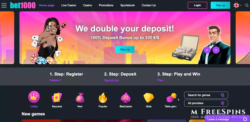 Bet1000 Mobile Casino Review