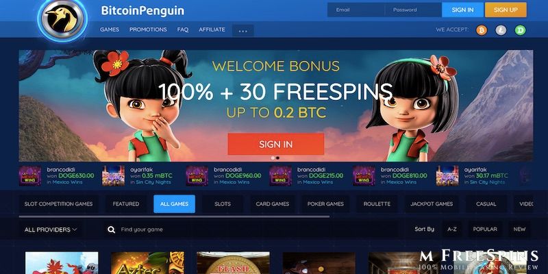 BitcoinPenguin Mobile Casino Review