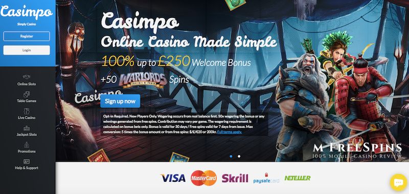 Casimpo Mobile Casino Review