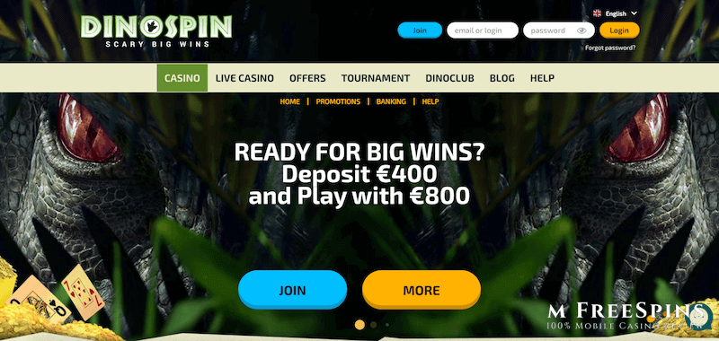 DinoSpin Mobile Casino Review