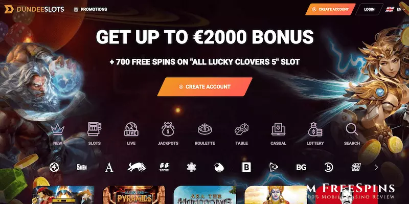 DundeeSlots Mobile Casino Review