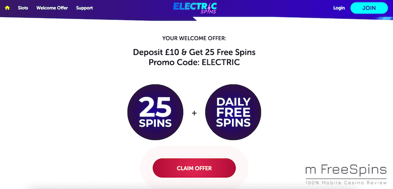 Electric Spins Mobile Casino Review