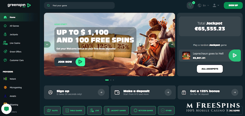 Green Spin Mobile Casino Review