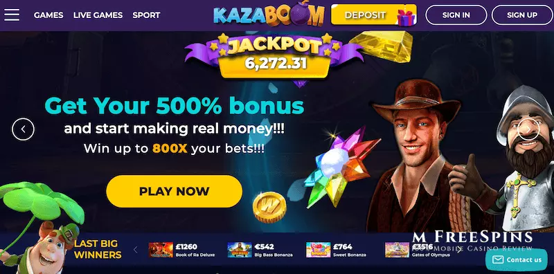 KazaBoom Mobile Casino Review