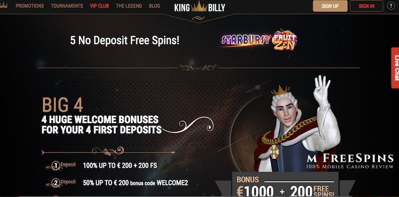 King Billy Bonus Code