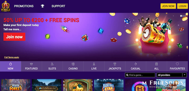 King J Mobile Casino Review