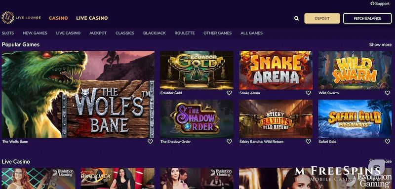 Live Lounge Mobile Casino Review