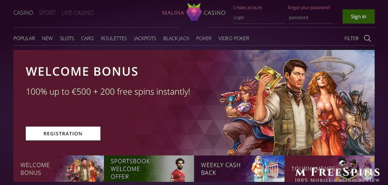 Malina Mobile Casino Review