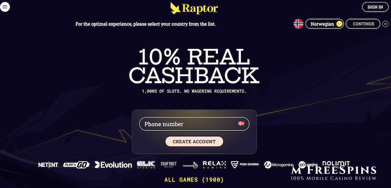 Raptor Mobile Casino Review