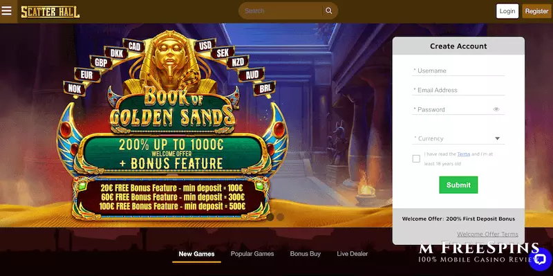 Scatter Hall Mobile Casino Review