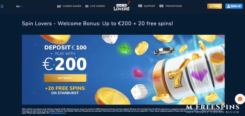 Spin Lovers Mobile Casino Review