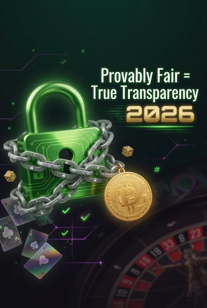 Provably fair lock icon true transparency 2026