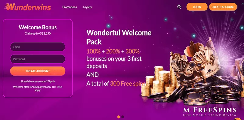 Wunderwins Mobile Casino Review