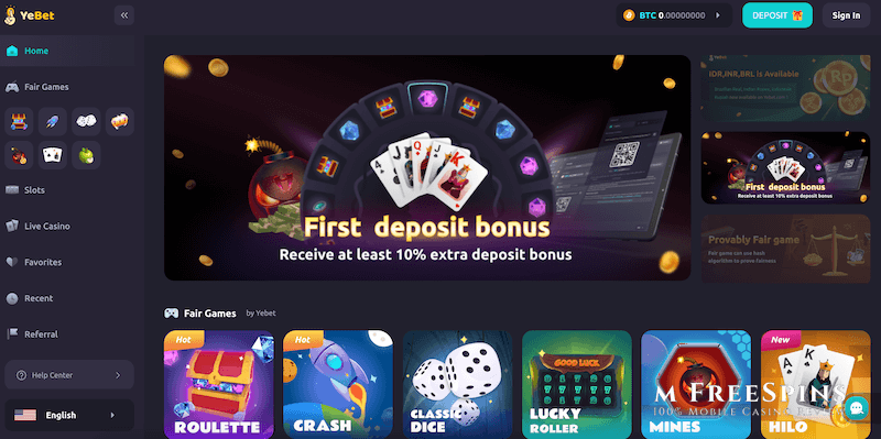 YeBet Mobile Casino Review