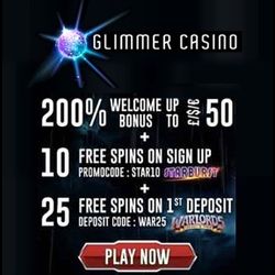 glimmer casino no deposit bonus